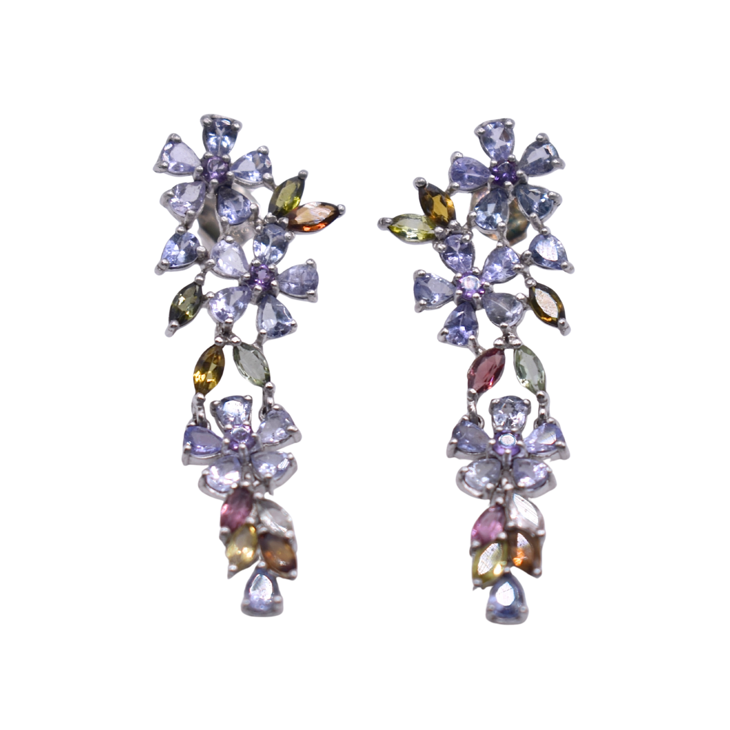 Aretes Jardín de Tanzanita y Turmalina