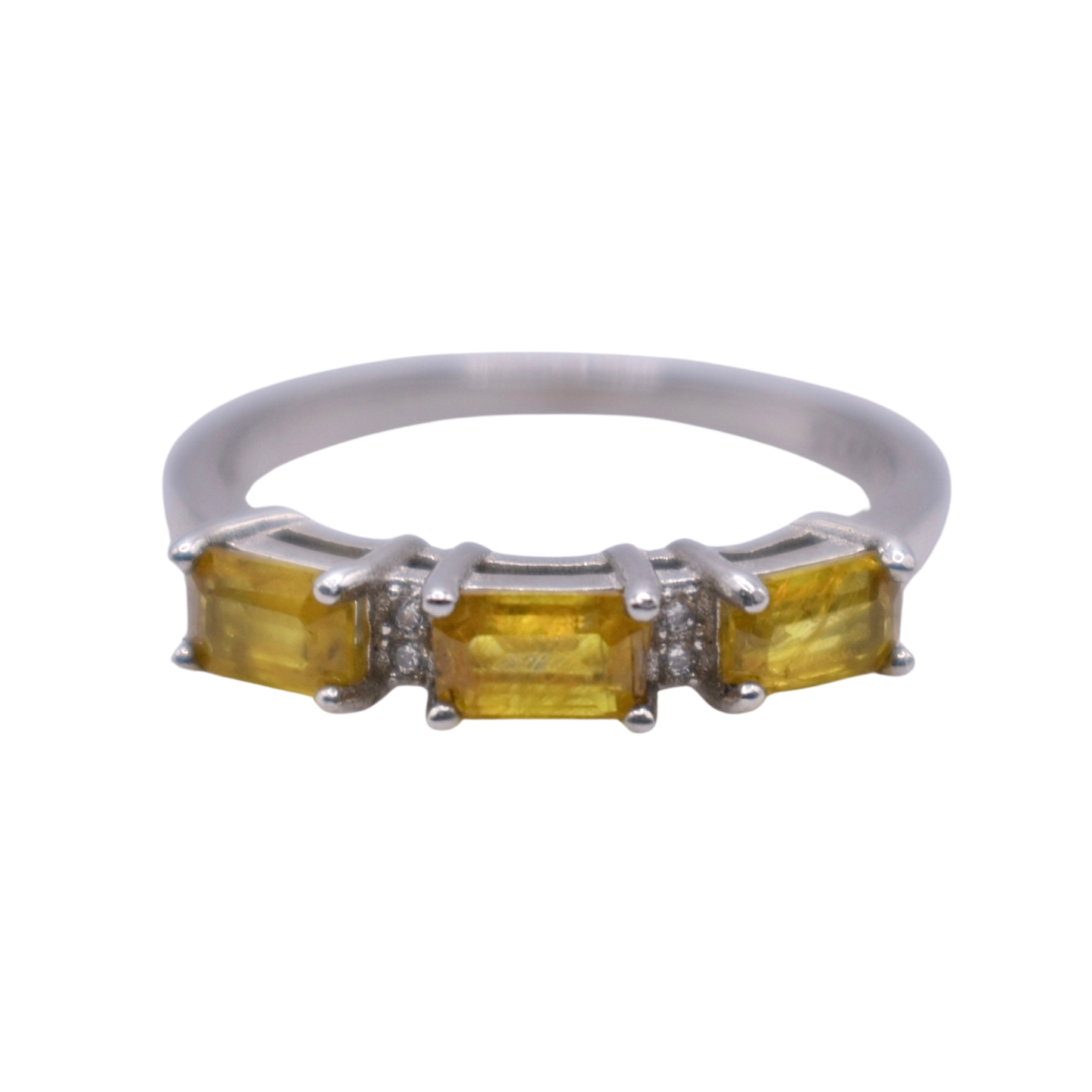 Anillo Tríada de Zafiro Amarillo