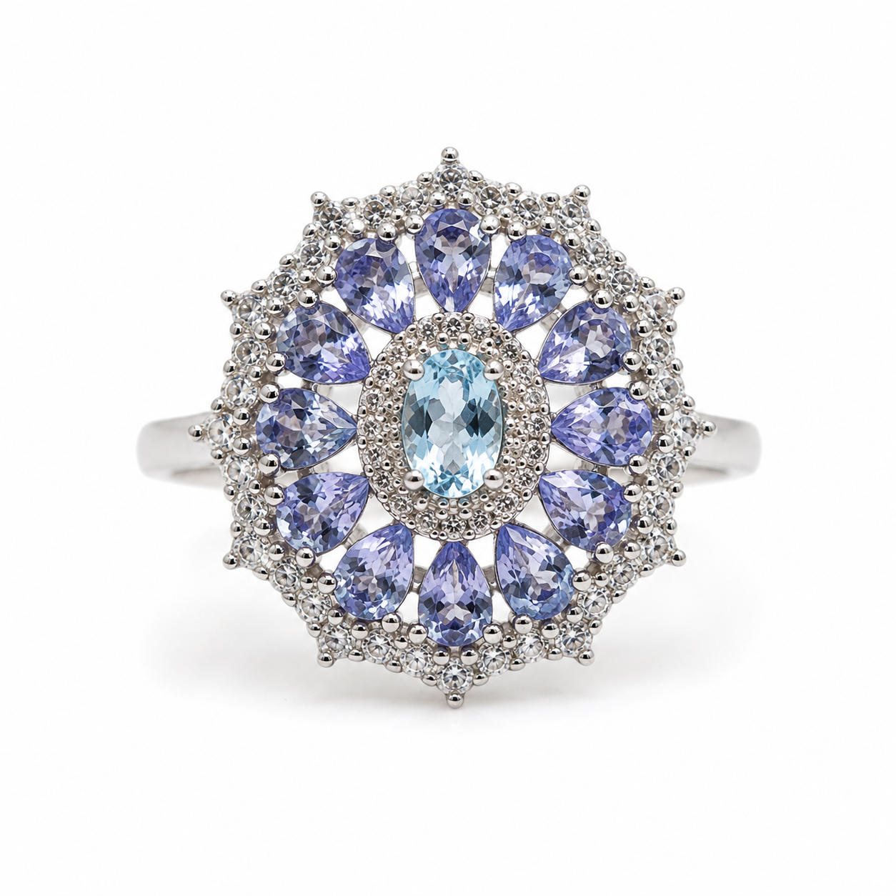 Anillo Aurora de Apatita y Tanzanita