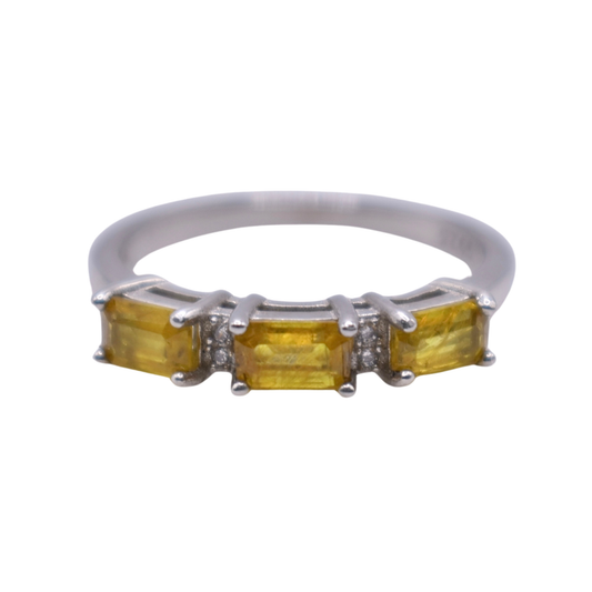 Anillo Tríada de Zafiro Amarillo