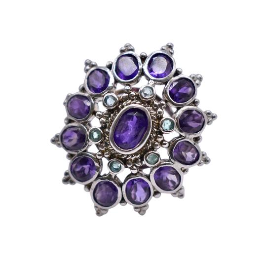 Anillo Sultana de Amatista y Esmeralda