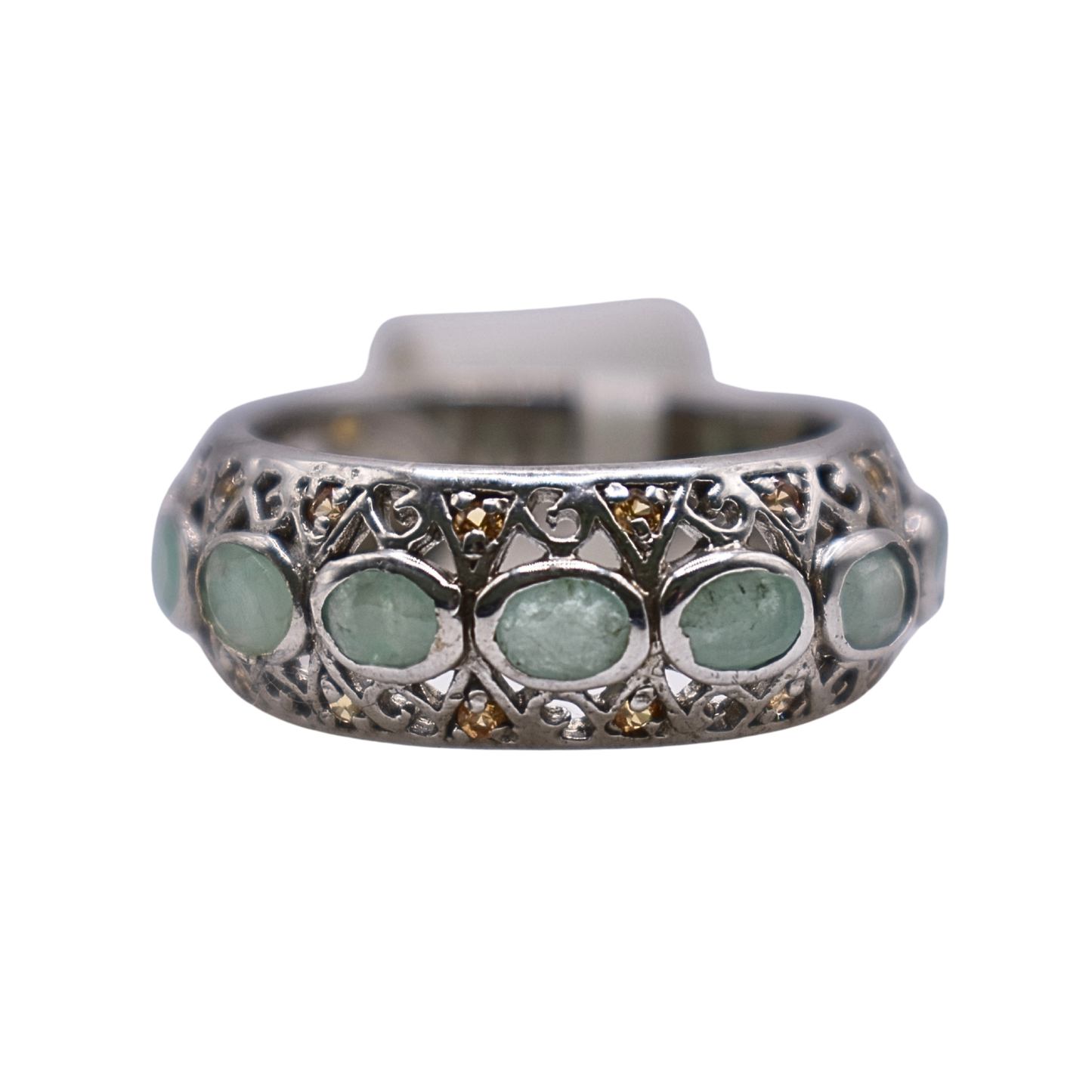 Anillo Legado de Esmeralda y Zafiro Amarillo