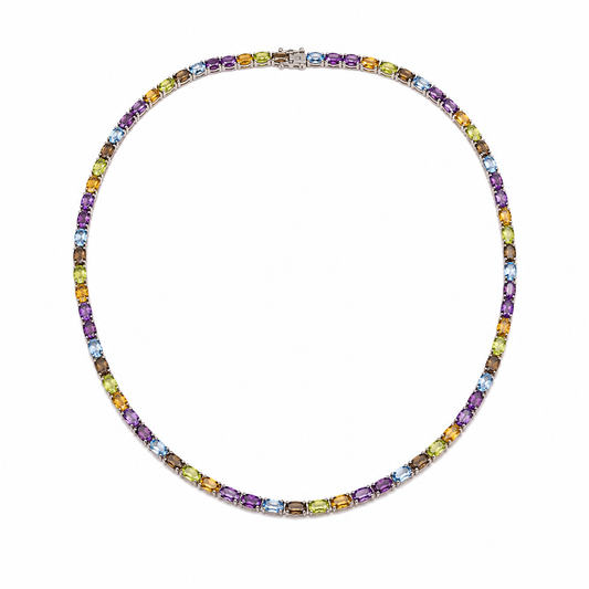 Tennis necklace multi stone