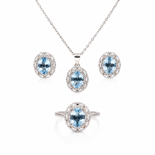 Set Cinderella sky blue topaz