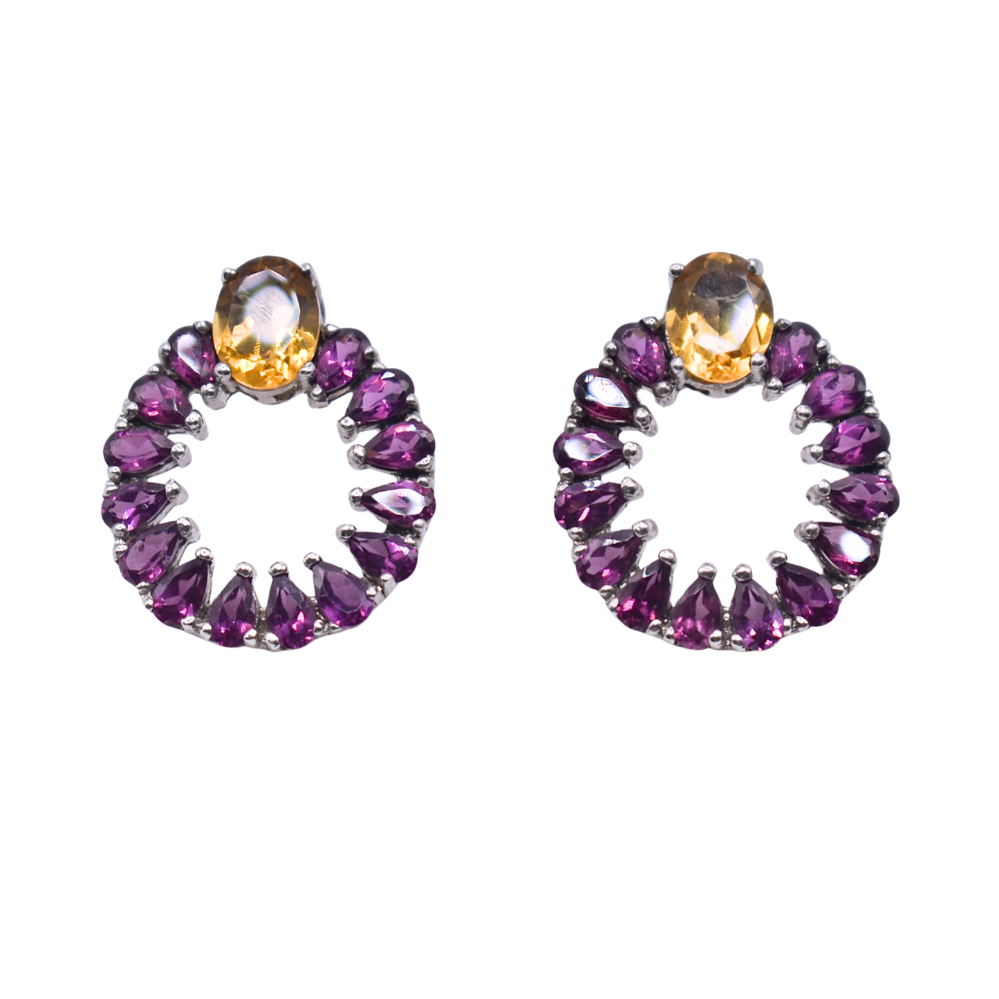 Aretes Aurea de Citrino y Rodolita