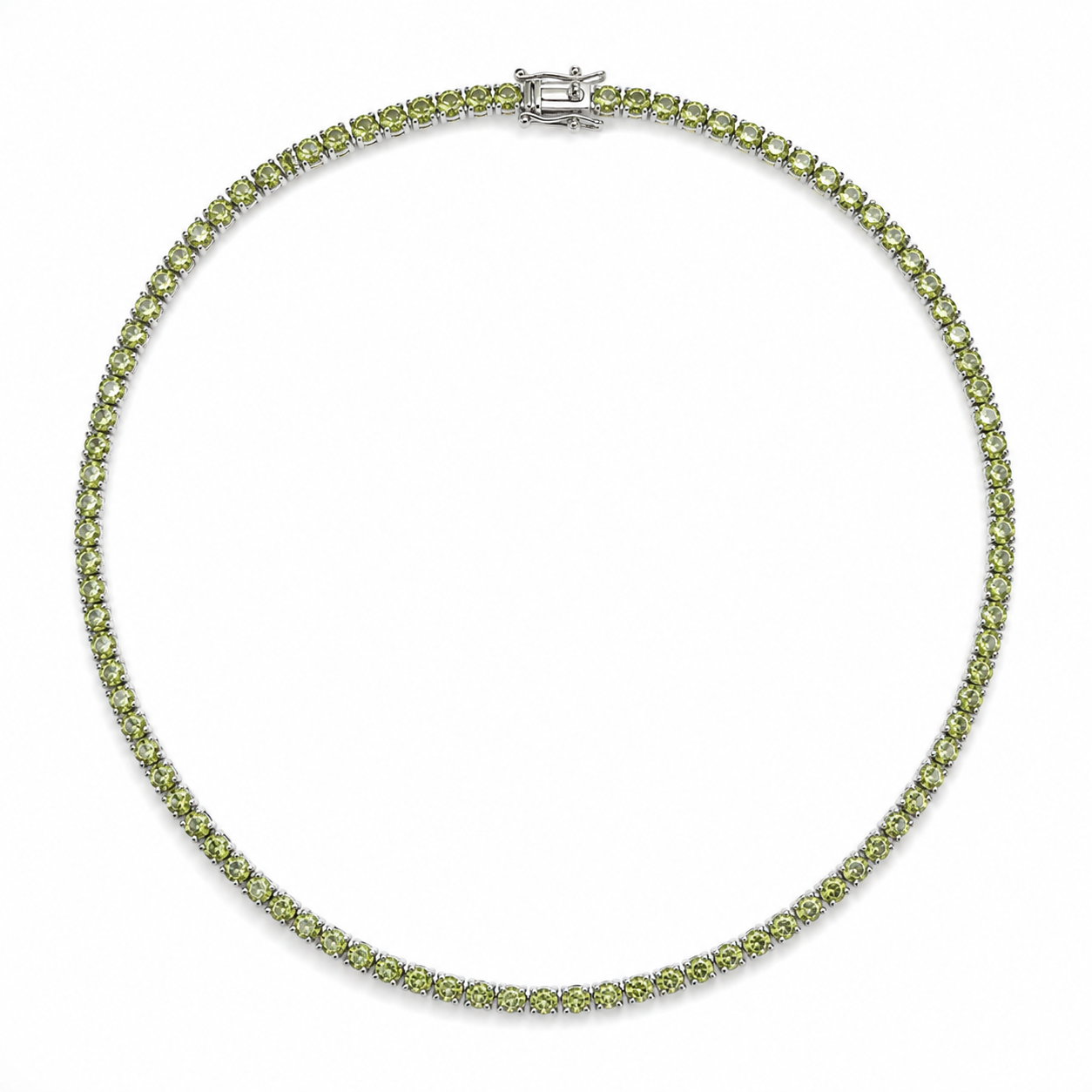 Tennis necklace Peridoto