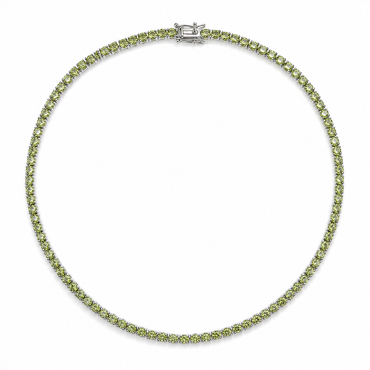 Tennis necklace Peridoto